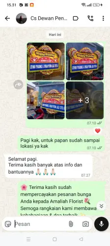 Testimonial Papan Bunga Pernikahan sukadaya